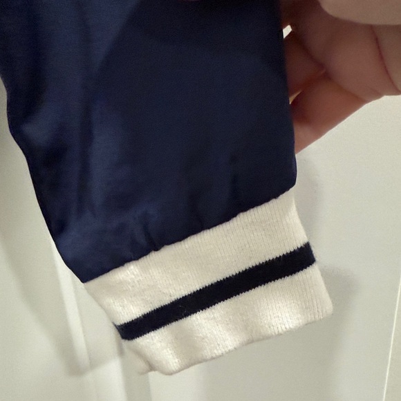 Goldie Navy and Cream Lace Bomber Jacket sz l - Picture 4 of 6